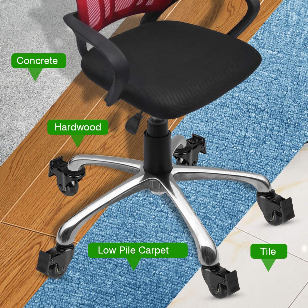 Hirate 2" Lockable Caster with 5/16"-18UNC Threaded Stem, 5pcs Caster Wheels with Brake Safe Locking Swivel Casters for Office Chairs Home Furniture (Include Lock Nuts): Industrial & Scientific