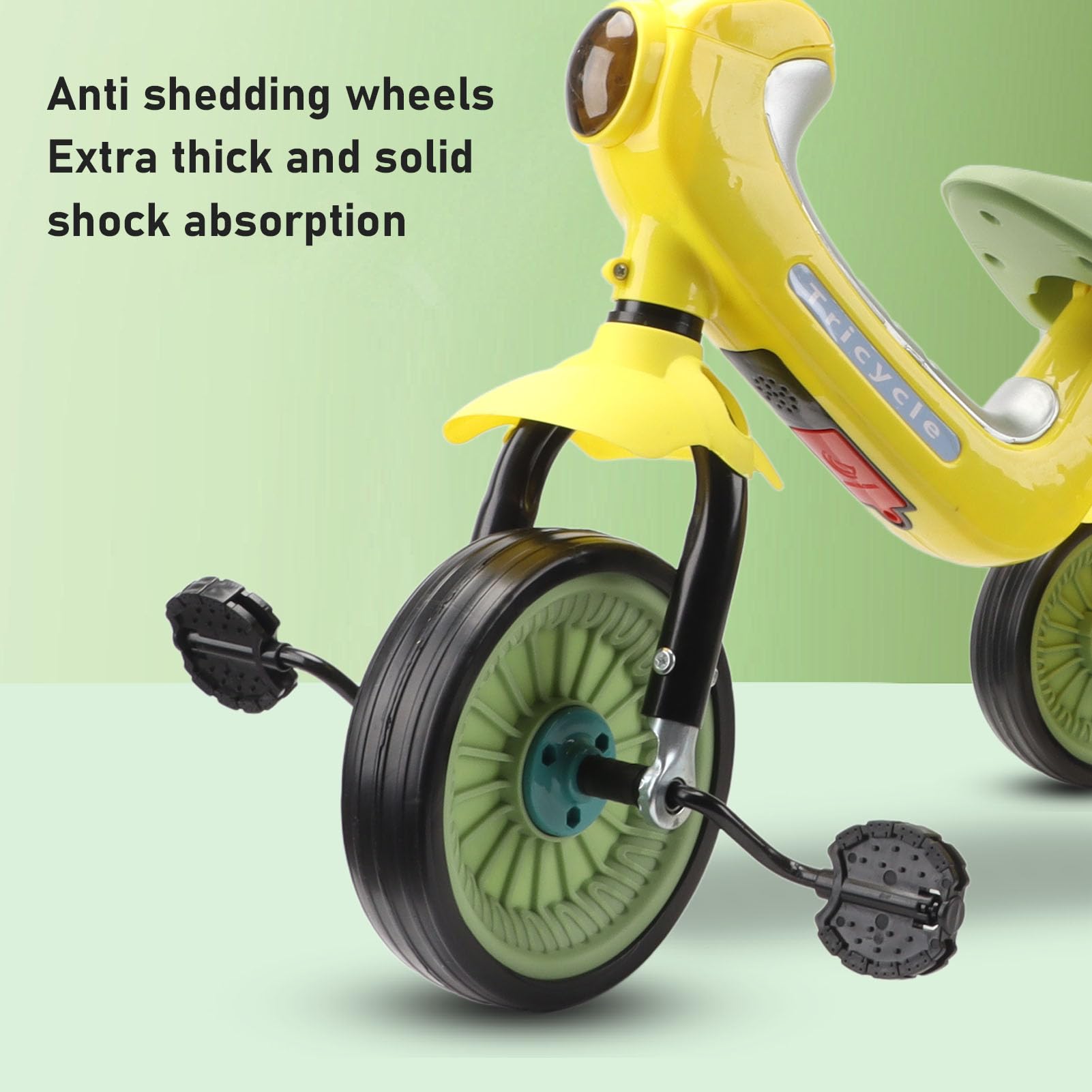 Keenso Children Tricycle, Anti Rollover, Adjustable Handle - Pedal Tricycle, Non Slip Pedals, Sturdy Structure - Ideal for Outdoor Play, with Music Lighting, for Indoor Outdoor