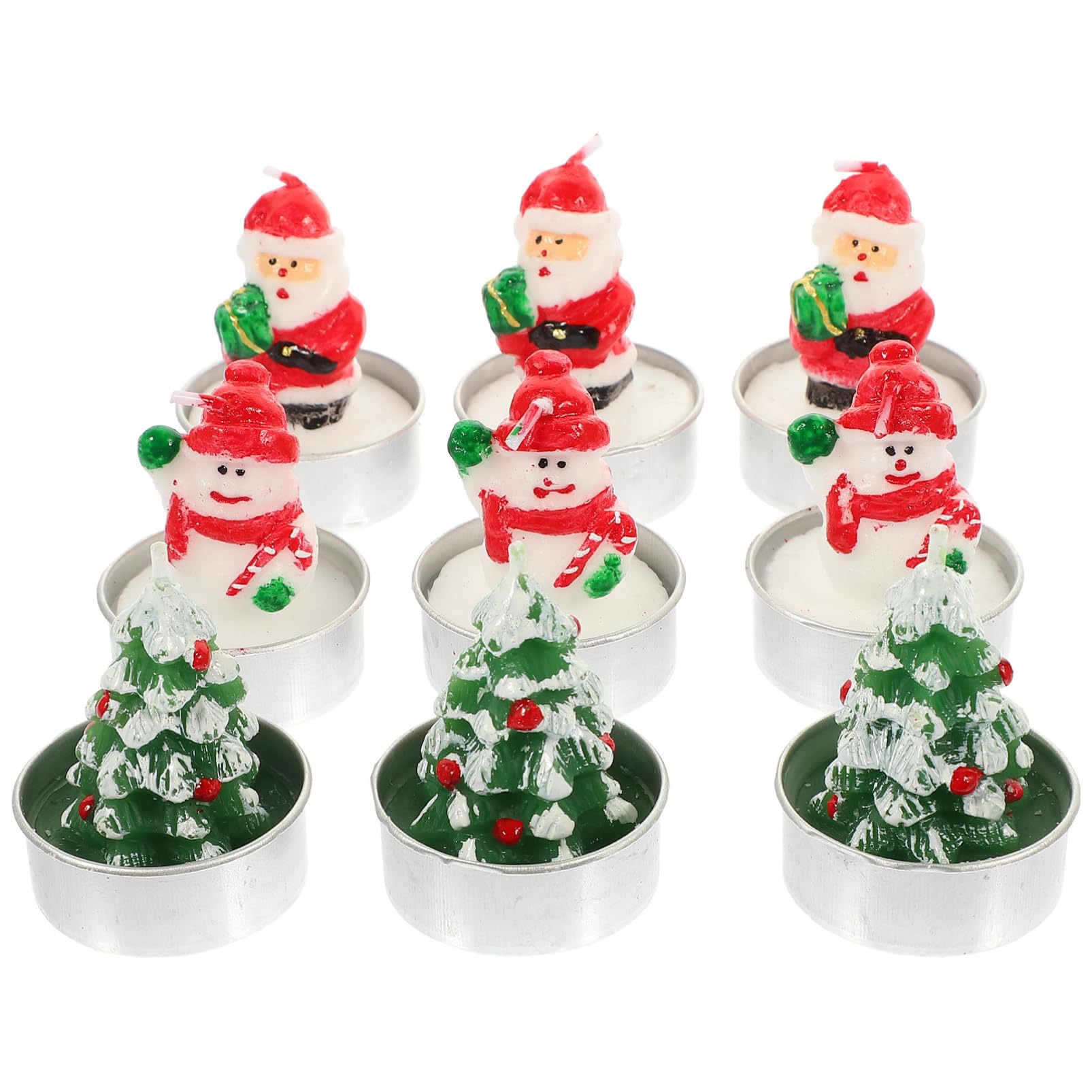 Alipis 2 Sätze Weihnachtsdekoration Kerze Weihnachts Party Weihnachten Party Weihnachtsteelichter Flackernde Kerzen Unparfümierte Weihnachtskerzen Weihnachtskerze Requisiten 9 Stück * 2