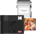 KODAK Mini 3 ERA 3x3 Portable Photo Printer, 4PASS, 38 Sheets, Black | Bluetooth, iPhone & Android Smartphone Compatible, Smudge-Proof, Water-Resistant, Fade-Resistant