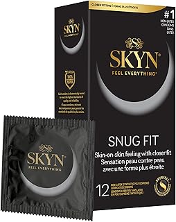SKYN Snug Fit Condoms - 12 Count - Lubricated Latex-Free Condoms, Skin-on-Skin Feeling with Closer Fit