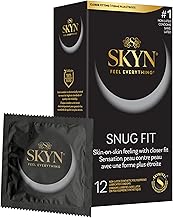 SKYN Snug Fit Condoms - 12 Count - Lubricated Latex-Free Condoms, Skin-on-Skin Feeling with Closer Fit