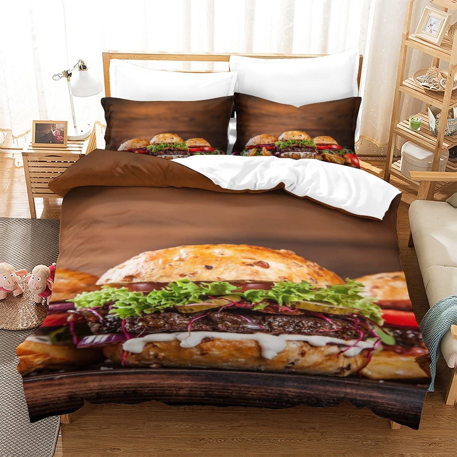Housses de couette motif Hamburger 3D pour redonner de la couleur à une literie terne