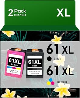 Jeostarky Compatible for 61XL Ink Cartridge Combo Pack Replacement for HP Ink 61 XL to Use with Envy 4500 5530 Deskjet 1000 1010 2540 2541 Officejet 4630 4635 Series Printer(2Pack Ink 61XL Combo Pack)