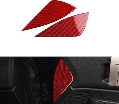 Front Door Inner Crash Panel Real Carbon Fiber Covers for MINI 2024 U25 Countryman, Interior Door Side Protective, Red