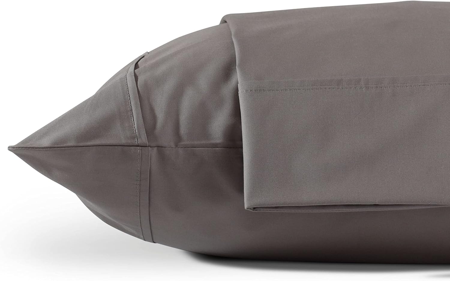 Linen Home 100% Cotton Percale Pillowcases King Size, Charcoal, 2 Pieces of Pillow Case, Crisp and Cool Strong Bed Linen, 20 inches X 40 inches