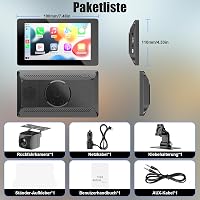 BDFFLY 7" Vezeték Nélküli CarPlay Autós Kijelző Apple és Android Kompatibilitással, GPS Navigációval, Tolatókamerával, Hangvezérléssel és Bl 7