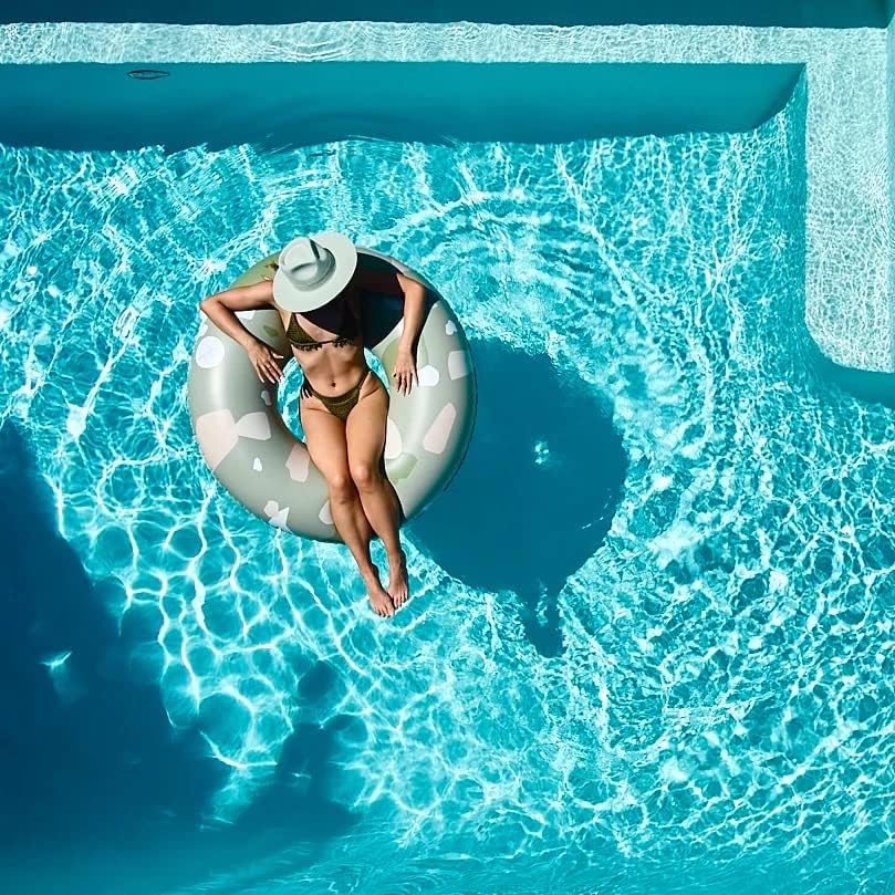 Miniatura 3 de &SUNDAY - Tubo de piscina de gran tamaño, anillo de natación, flotador de piscina estilo dona, balsa de lujo.