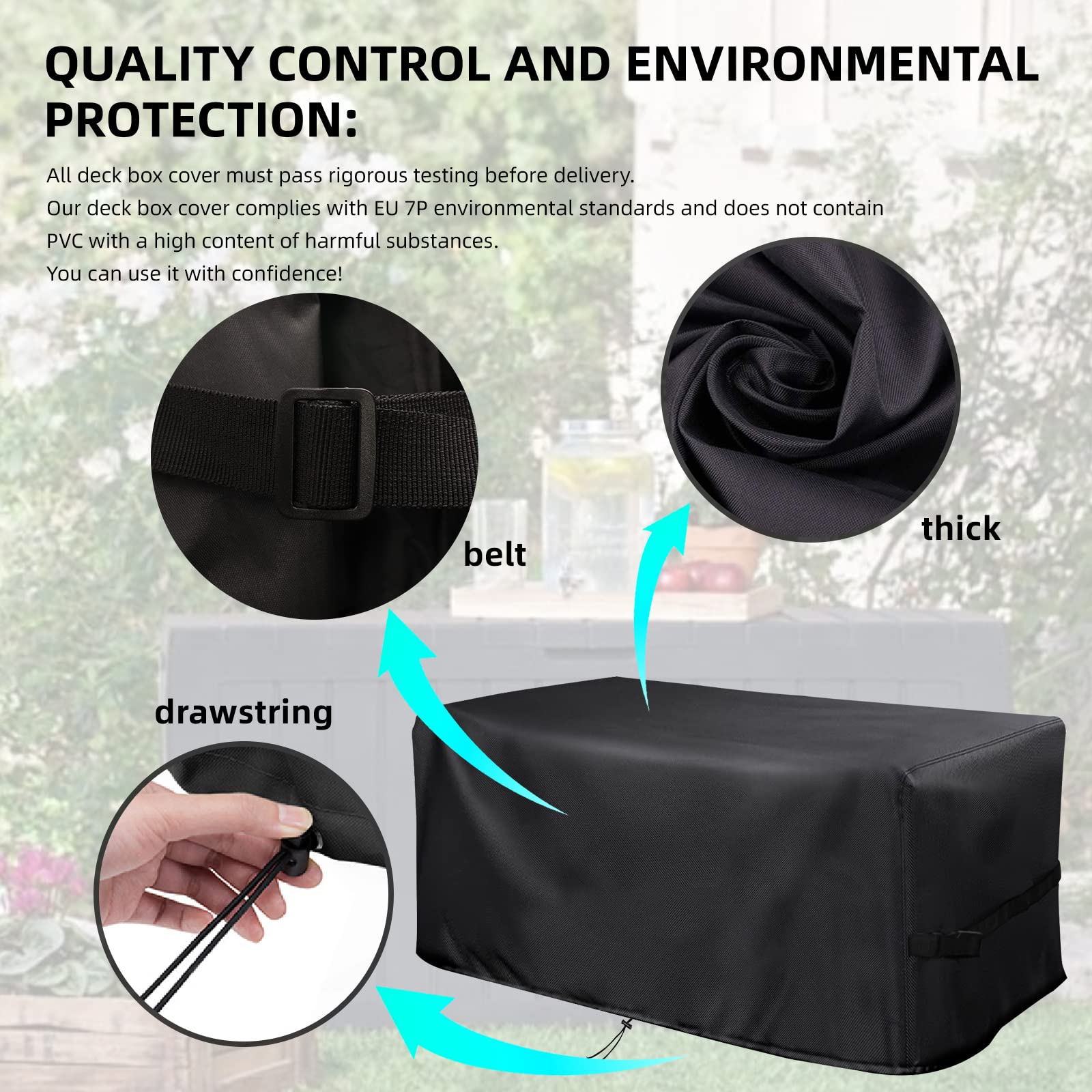 Copertura Impermeabile Per Box Giardino - Tessuto Oxford 210D Per Protezione Da Sole E Pioggia 123x62x55 Cm - Foto 13