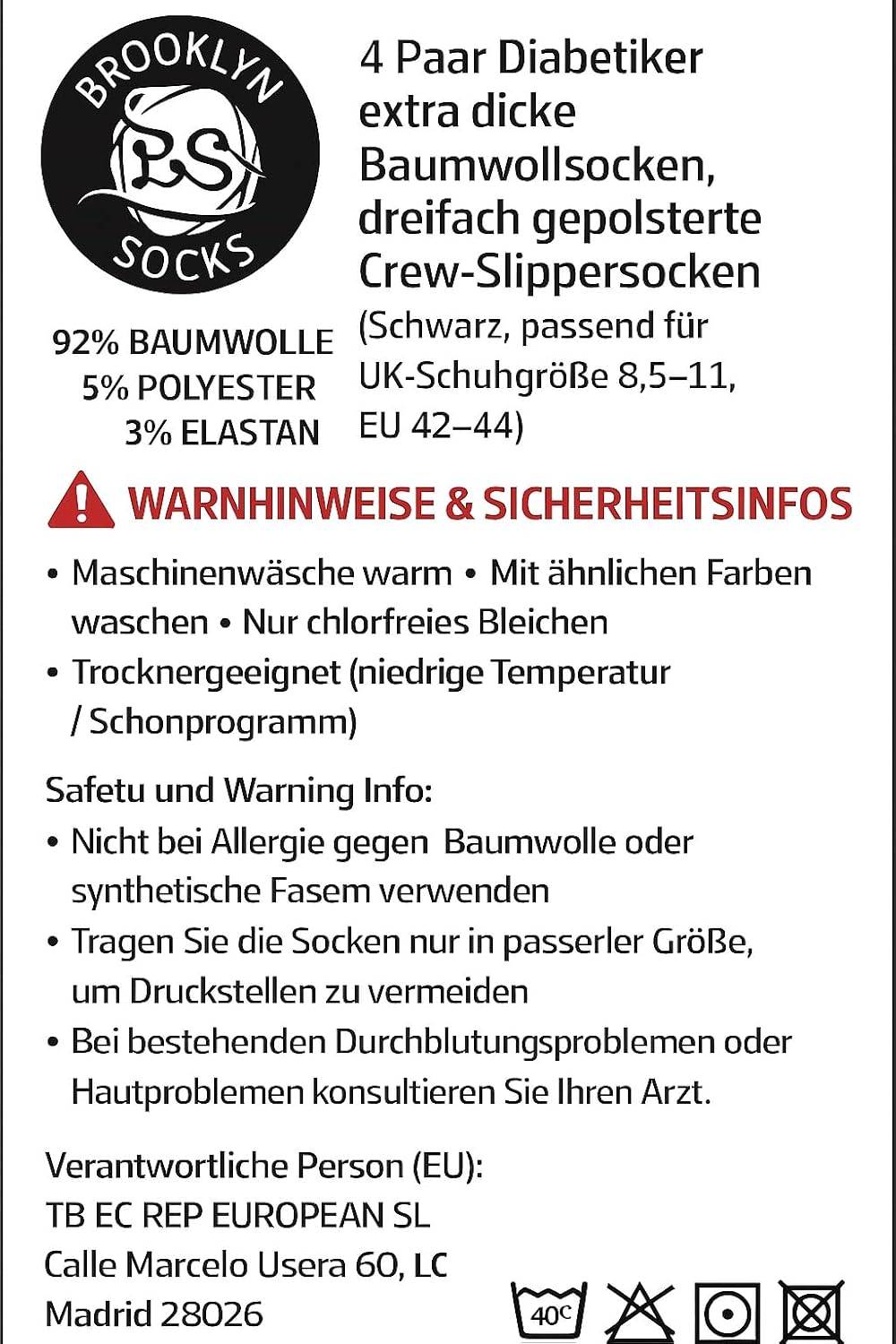 4 Pairs of Diabetic Extra Thick Warm Cotton Socks, Triple Cushioned Crew Slipper Socks - Image 5