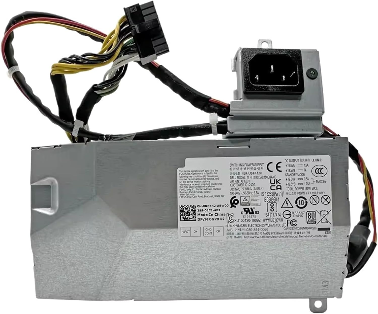 for 5260 7460 7470 Optiplex 7400 7480 160W Power Supply AC160EBA-00 APK001 0GPXK2 GPXK2