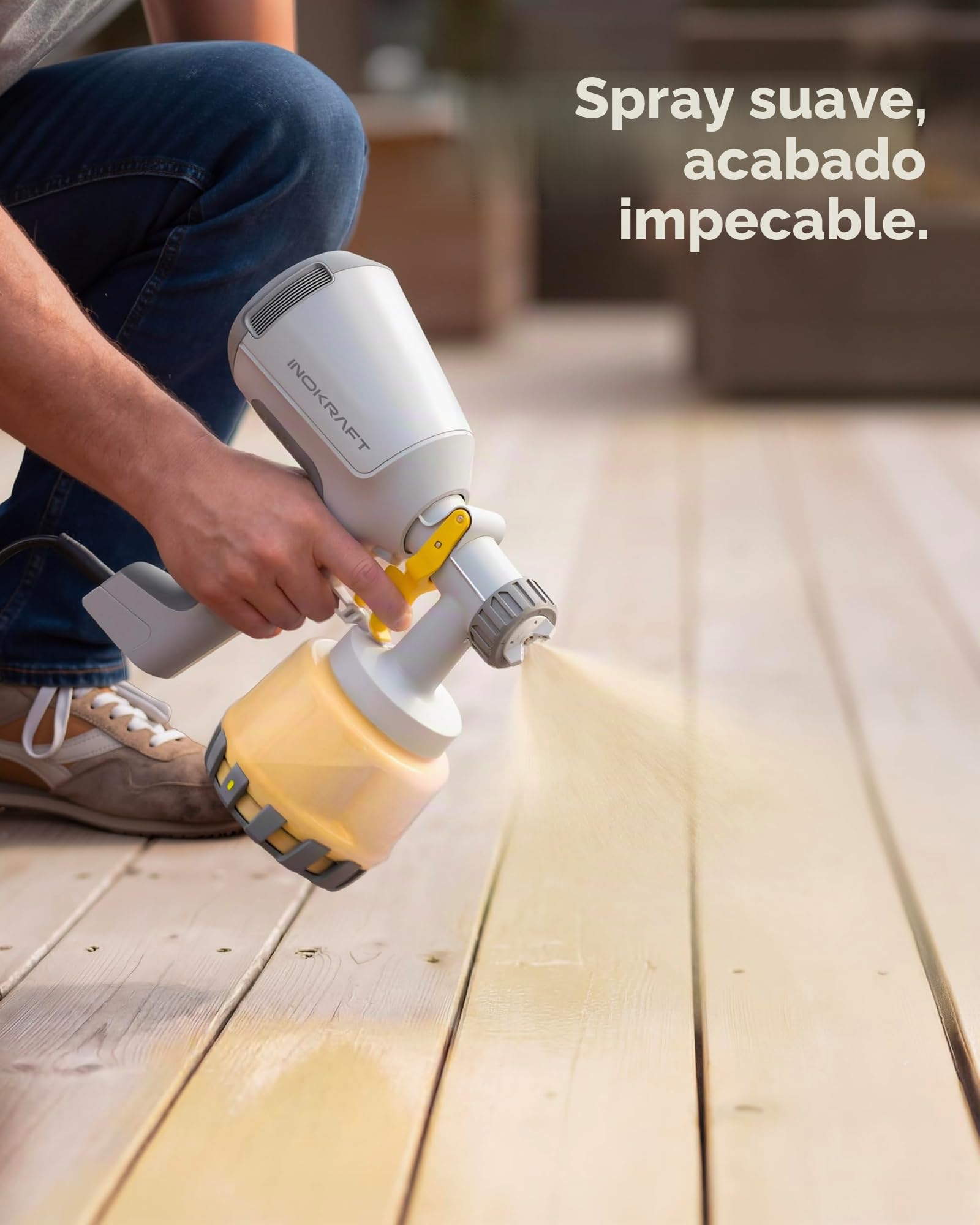 InoKraft Pulverizador de pintura, 1200 ml, HVLP incluye 3 boquillas, 3 patrones y kit de limpieza completo para pintura de casa, muebles, armarios, compatible con manchas, selladores y pinturas de