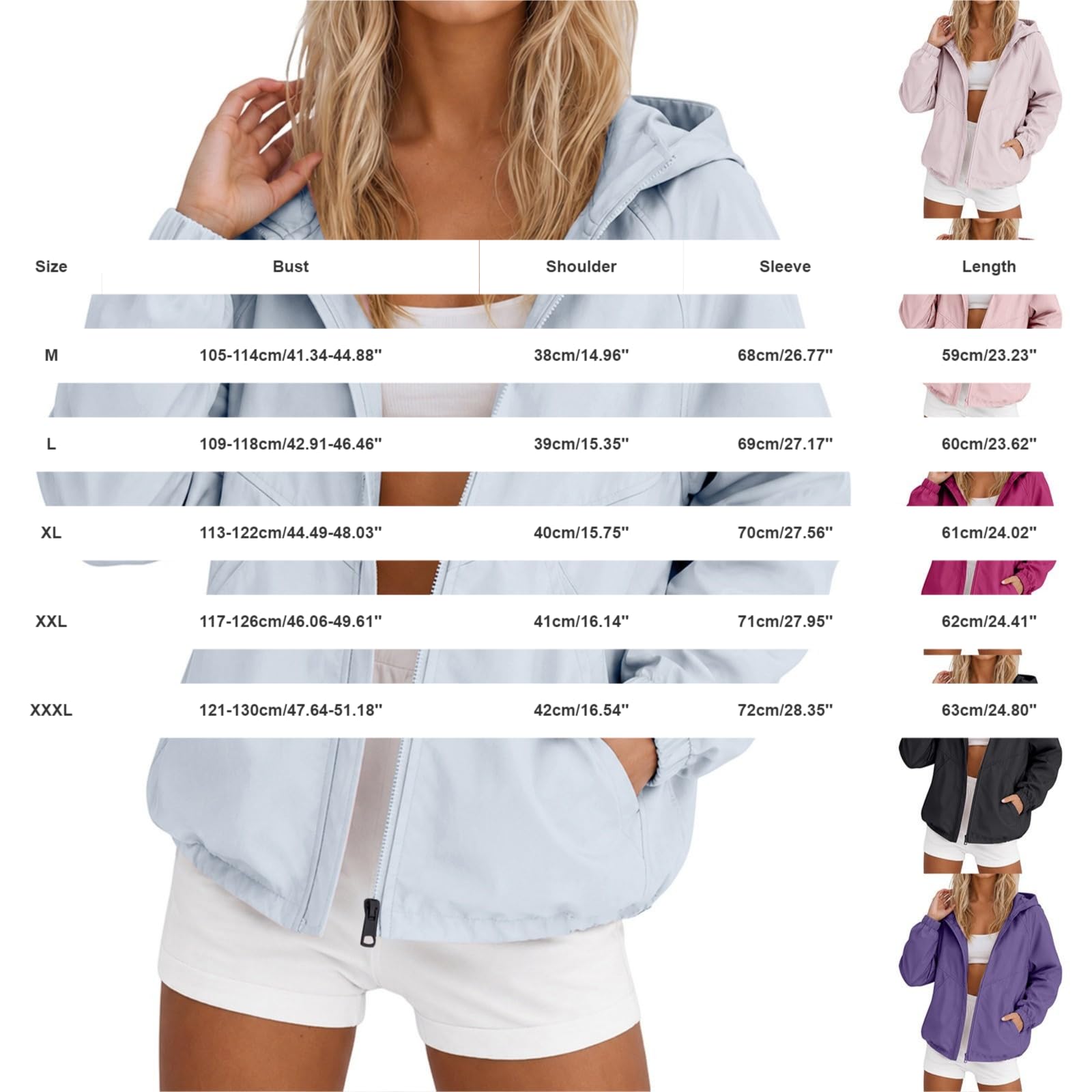 Sweat à capuche gris avec fermeture éclair pour femme