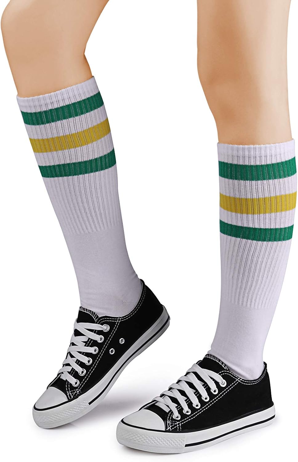 Leotruny 3 Pairs Over the Calf Tube Socks One Size C01-3pairs Multicoloured