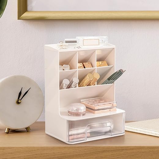 Amazon Brand - Umi Multi-Functional Desk Organizer with Drawer Countertop Organizer For Pen Organizer Pencil Holder Deskto...
