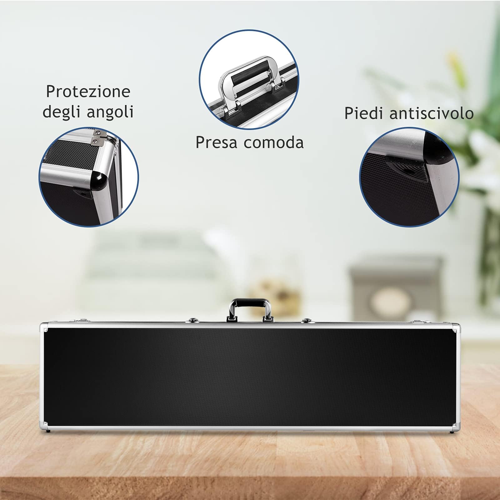 RELAX4LIFE Custodia Rigida in Alluminio per Fucili, Valigetta Dura con Imbottitura Protettiva Interna in Schiuma, Cassetto Portatile per Armi con Chiusura di Sicurezza per Fucili