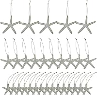 Vista 1 de LJY 30 unidades de resina de tamaños mixtos con estrella de mar con cuerda para árbol de Navidad, adornos colgantes para árbol de Navidad, temática