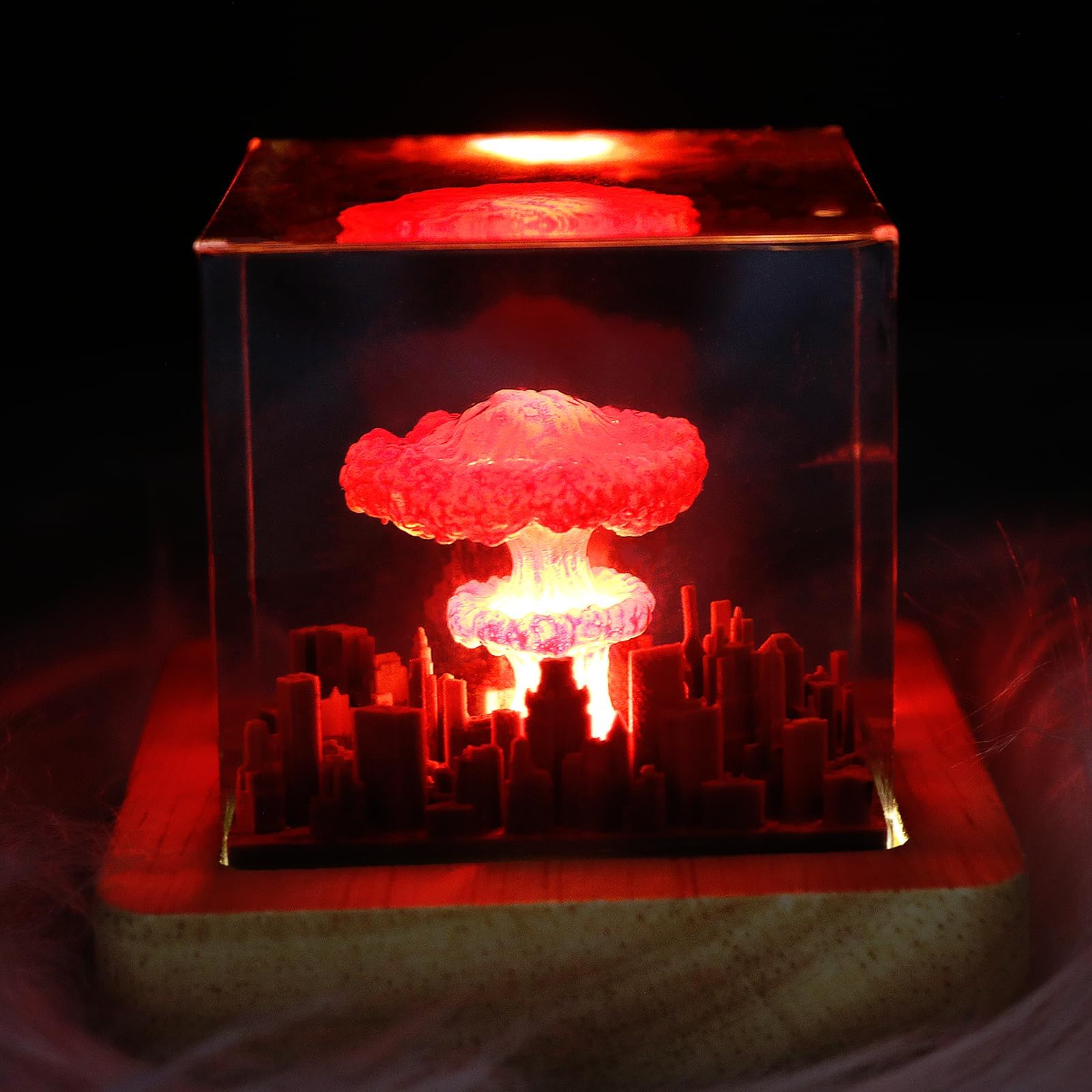 eletriace Mushroom Cloud Nuclear Blast Lamp Ornament, Atomic Bomb Model Atmospheric Lamp, Epoxy Resin Night Light, Children's Room as Well as Living Room Decor, Creative for Friends