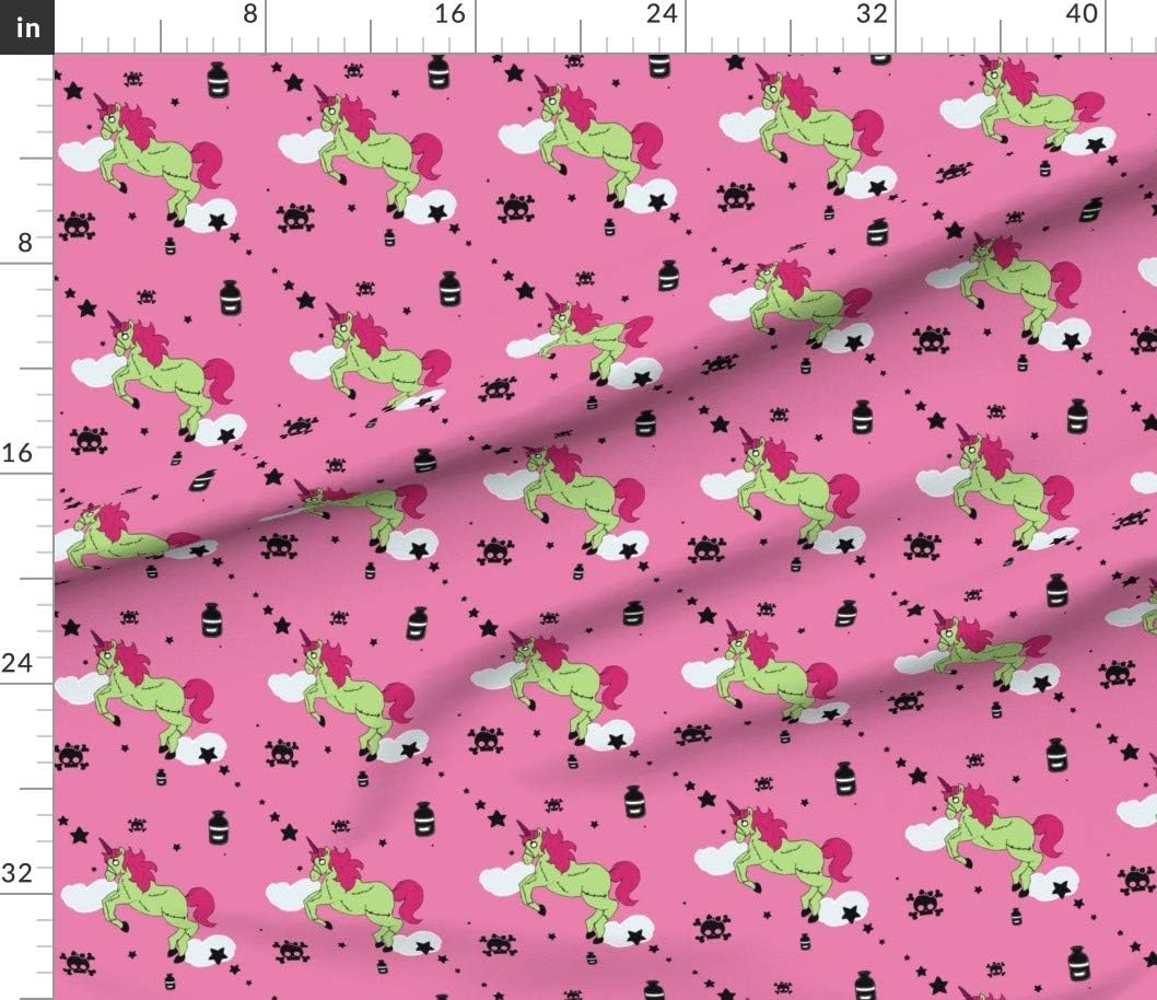 Spoonflower Fabric - Zombie Unicorn Printed on Petal Signature Cotton Fabric by The Yard - Sewing Quilting Apparel Crafts Decor