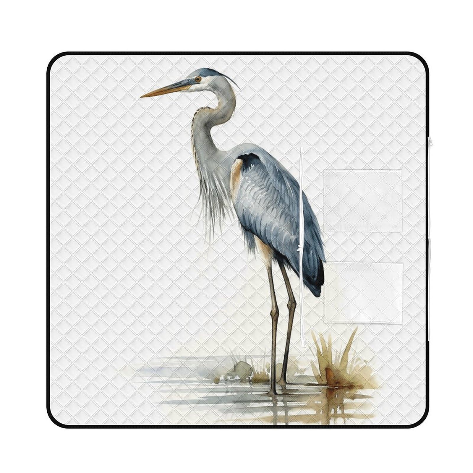 Tapis de pique-nique imprimé héron et couverture de plage extérieure
