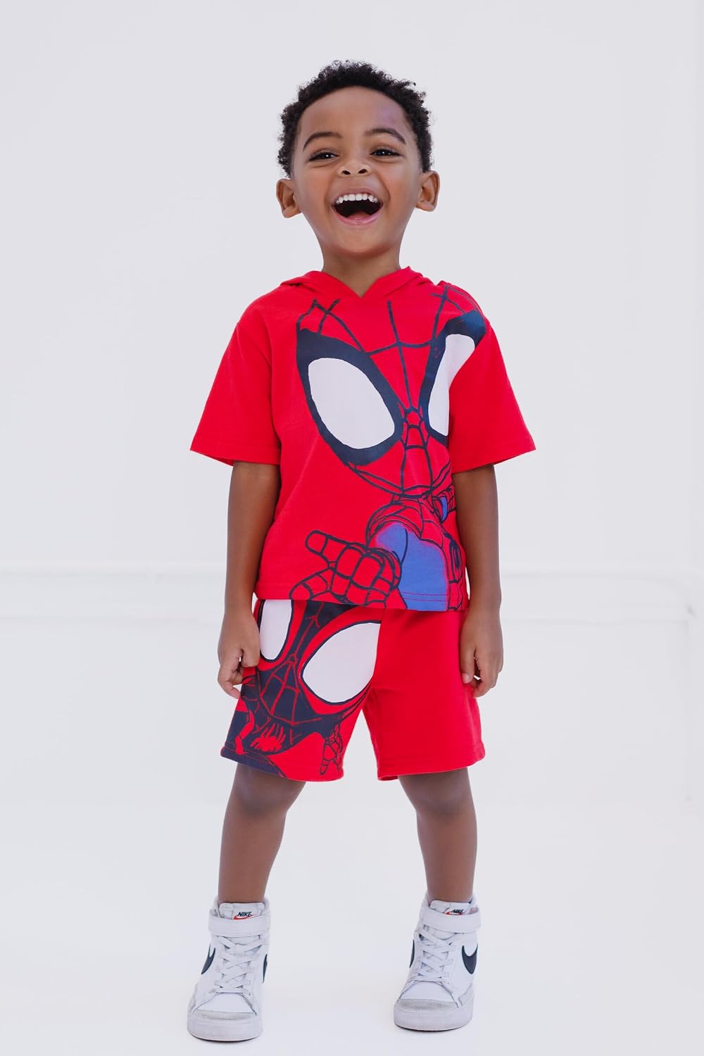 Marvel Spidey and His Amazing Friends Boys' Hooded T-Shirt and Shorts Set Toddler to Little Kid