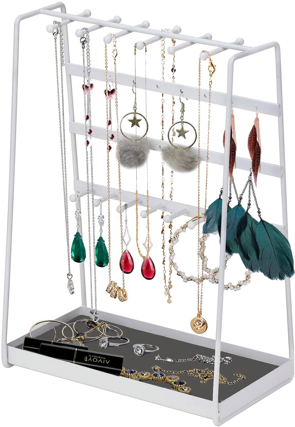 yundoYUNDO 3in1 Jewelry Stand Organizer - White