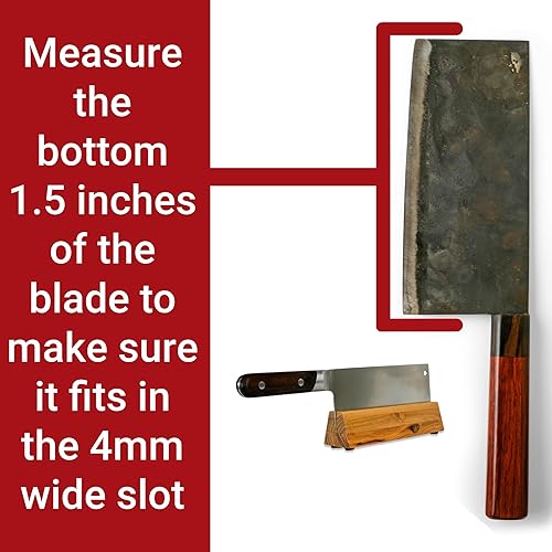 Miniatura 3 de Soporte de cuchilla  Bloque de almacenamiento de cuchillos de madera de 8.3 pulgadas  Muestra con orgullo tu cuchillo