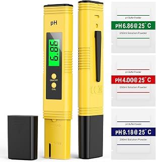 MEXYBE 2025 pH Meter for Water - 0.01 High Accuracy Digital Tester, UL Certified + 3 Calibration Powders for Hydroponics, Aquariums, Pools