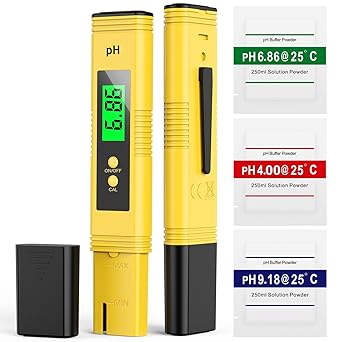 2025 All-New pH Meter for Water - High Accuracy Digital pH Tester 0.01 Precision with UL Certification and 3 pH Calibration Powders - Ideal for Home Water, Hydroponics, Aquariums, Pools, and More