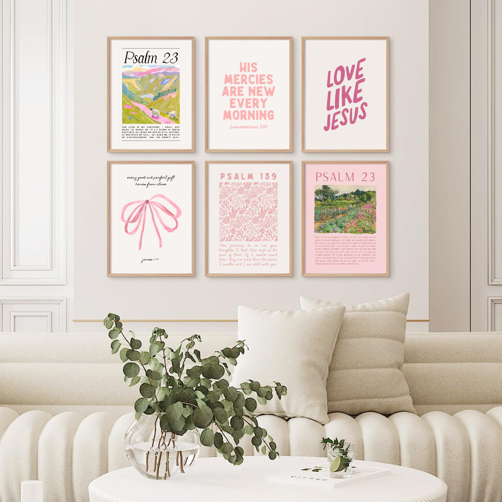 Religieuze kunst aan de muur: christelijk huisdecor bijbelvers, set van 3 - Nederland