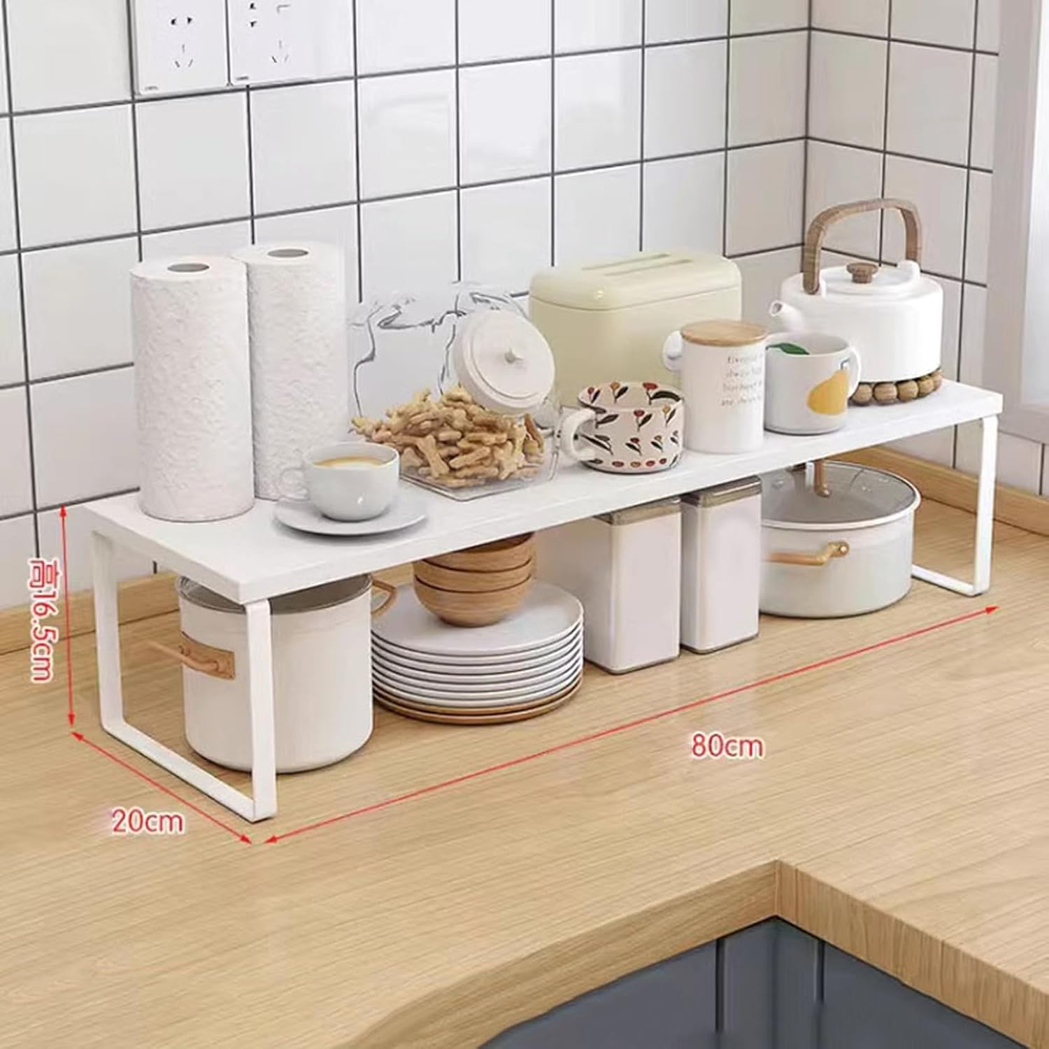 [YXSNG] 小物収納ラック キッチンラック ホワイト 70*20*16.5 収納棚 ラック 棚 調味料ラック スパイスラック ス