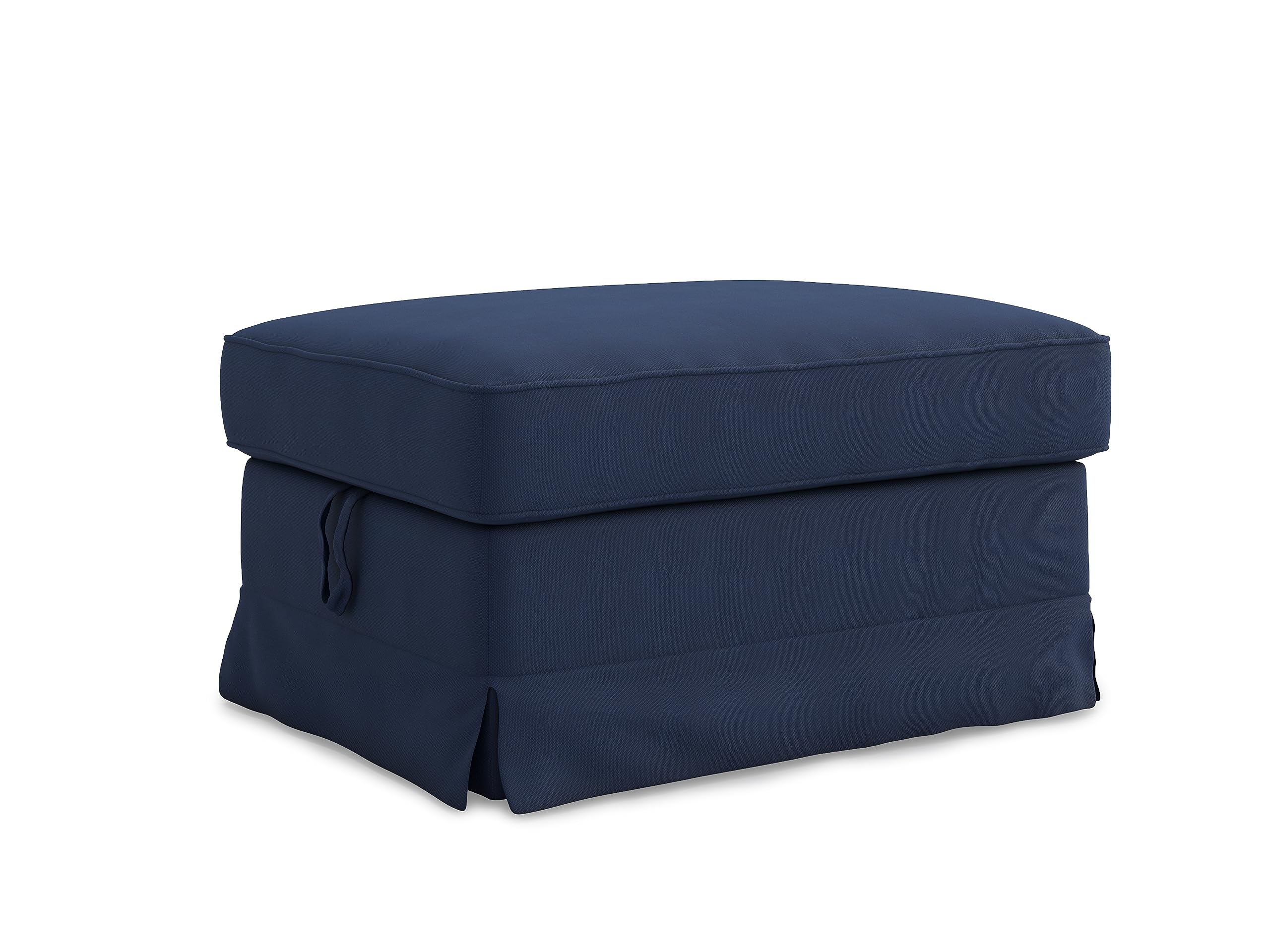 MASTERS OF COVERS Fodera di Ricambio Compatibile con Poggiapiedi IKEA Ektorp - Pouf, Sgabello Copri, 82 x 62 x 44 cm (Blu, Cotone)