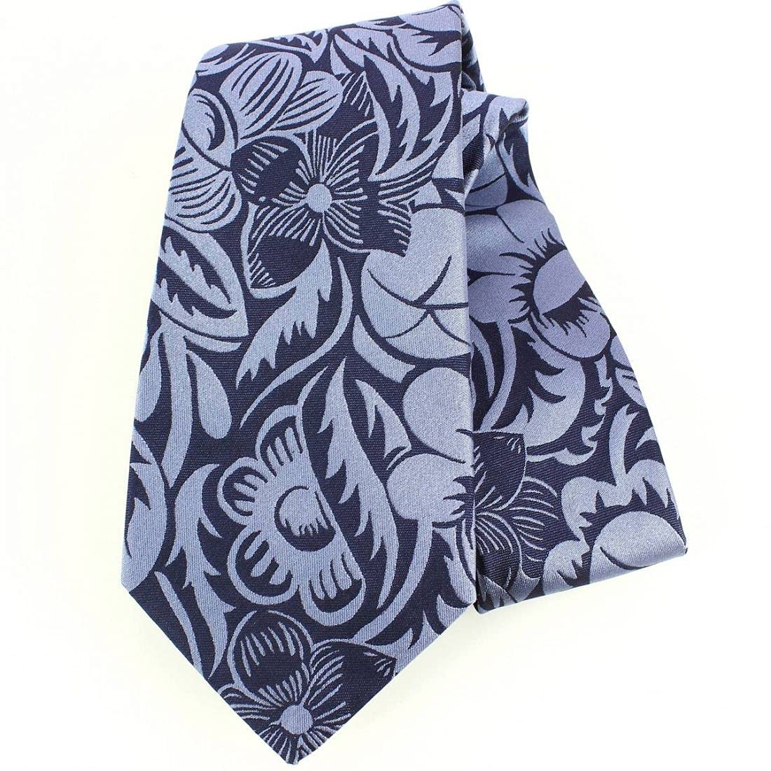 Cravate Lyonnaise. Dufy Grosses Fleurs, Soie. Bleu fleur. Fantaisie. FABRIQUE EN FRANCE