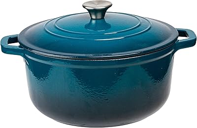 Lexi Home Enameled 6 Qt. Cast Iron Dutch Oven - Blue