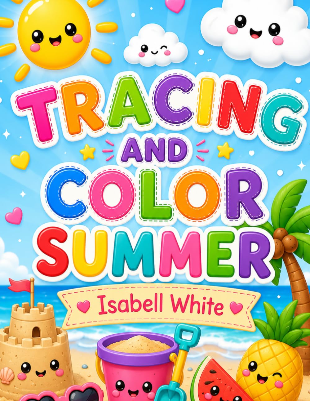 Summer Tracing and Coloring Book for Toddlers: Fun Preschool Activity Book for Ages 2-4