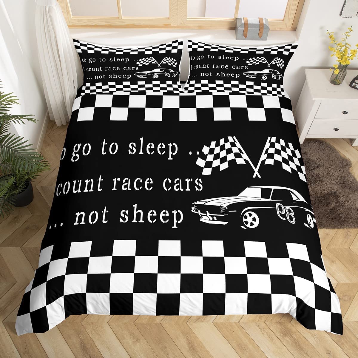 Housse de couette de voiture de sport et parure de lit de course pour garçons