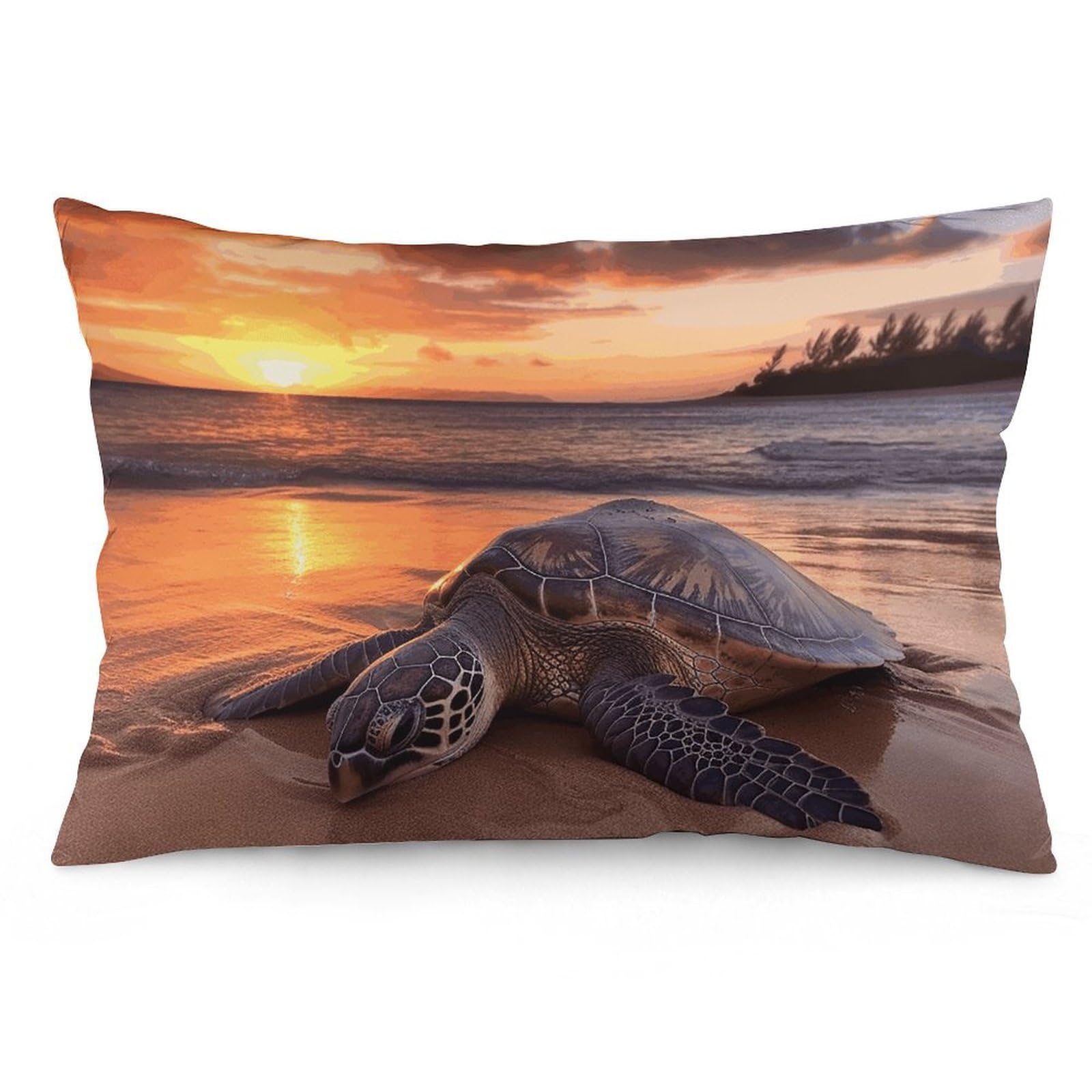 NTVOWPZO 2 Pack Decoration Throw Pillow Covers 16 "x24 Pillowcases Covers Sea Turtle Sunset Pillowcases Modern Farmhouse Home Decor Sofa Cushions Covers for Couch Bed Living Room