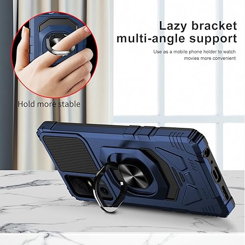 Miniatura 6 de Funda de teléfono compatible con TCL 40XL de 6.75 pulgadas 2023 con protector de pantalla, soporte de anillo para soporte magnético de automóvil,