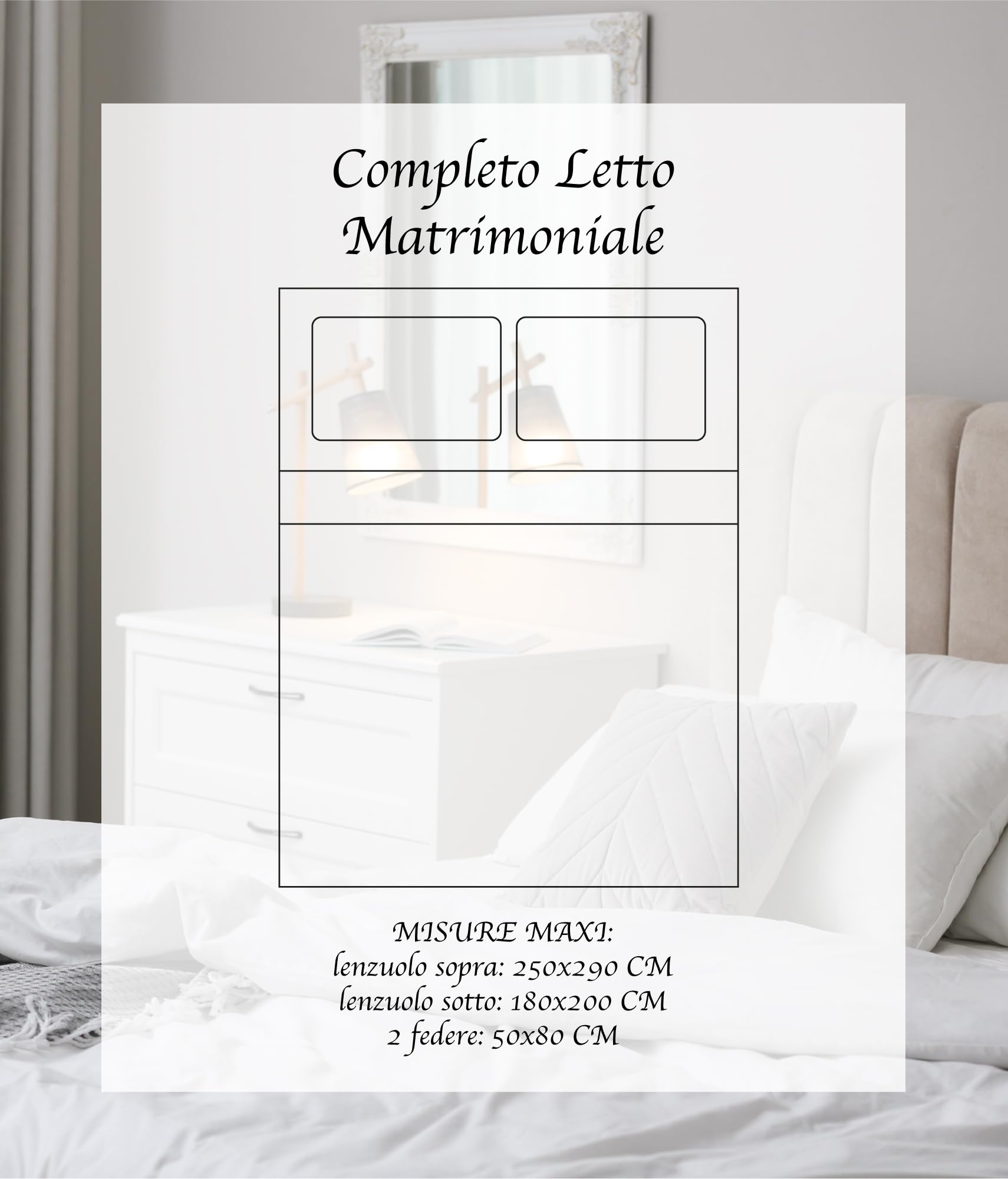 IlGruppone Completo Letto Lenzuola 100% Raso di Cotone con Balza Applicata Stampa Digitale nel Lenzuolo sopra E Federe sotto Due Piazze con Angoli Elastici Tinta Unita - Azzurro - Matrimoniale