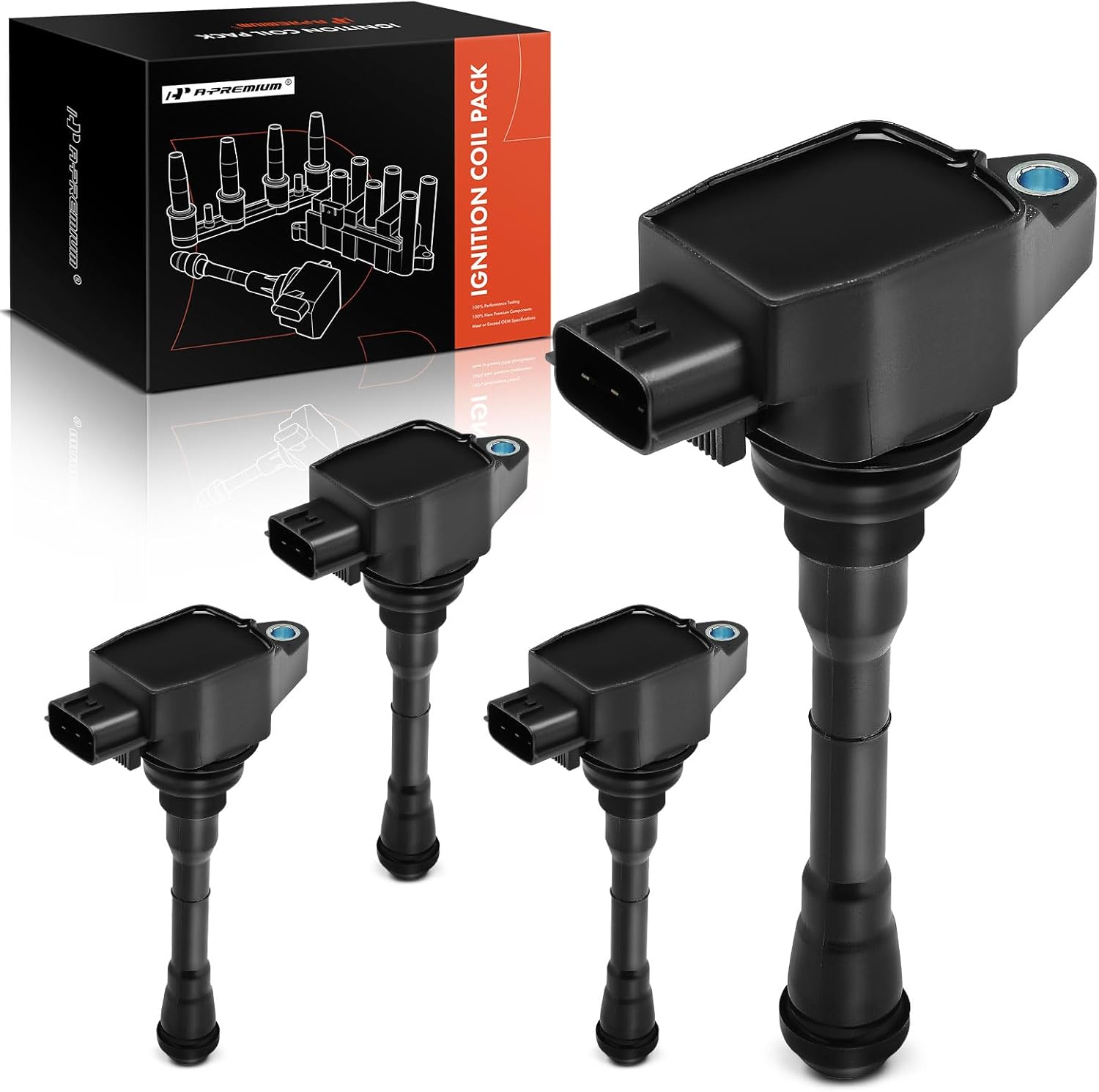 A-Premium Engine Ignition Coil Packs Compatible with Nissan Juke 2011-2017 Rogue Sport 2017-2019 1.6L 4-PC Set