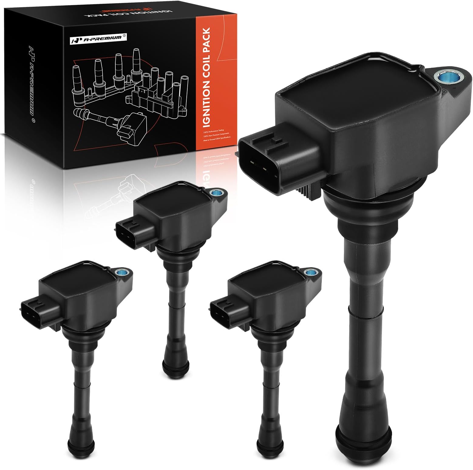 A-Premium Engine Ignition Coil Packs Compatible with Nissan Juke 2011-2017 Rogue Sport 2017-2019 1.6L 4-PC Set