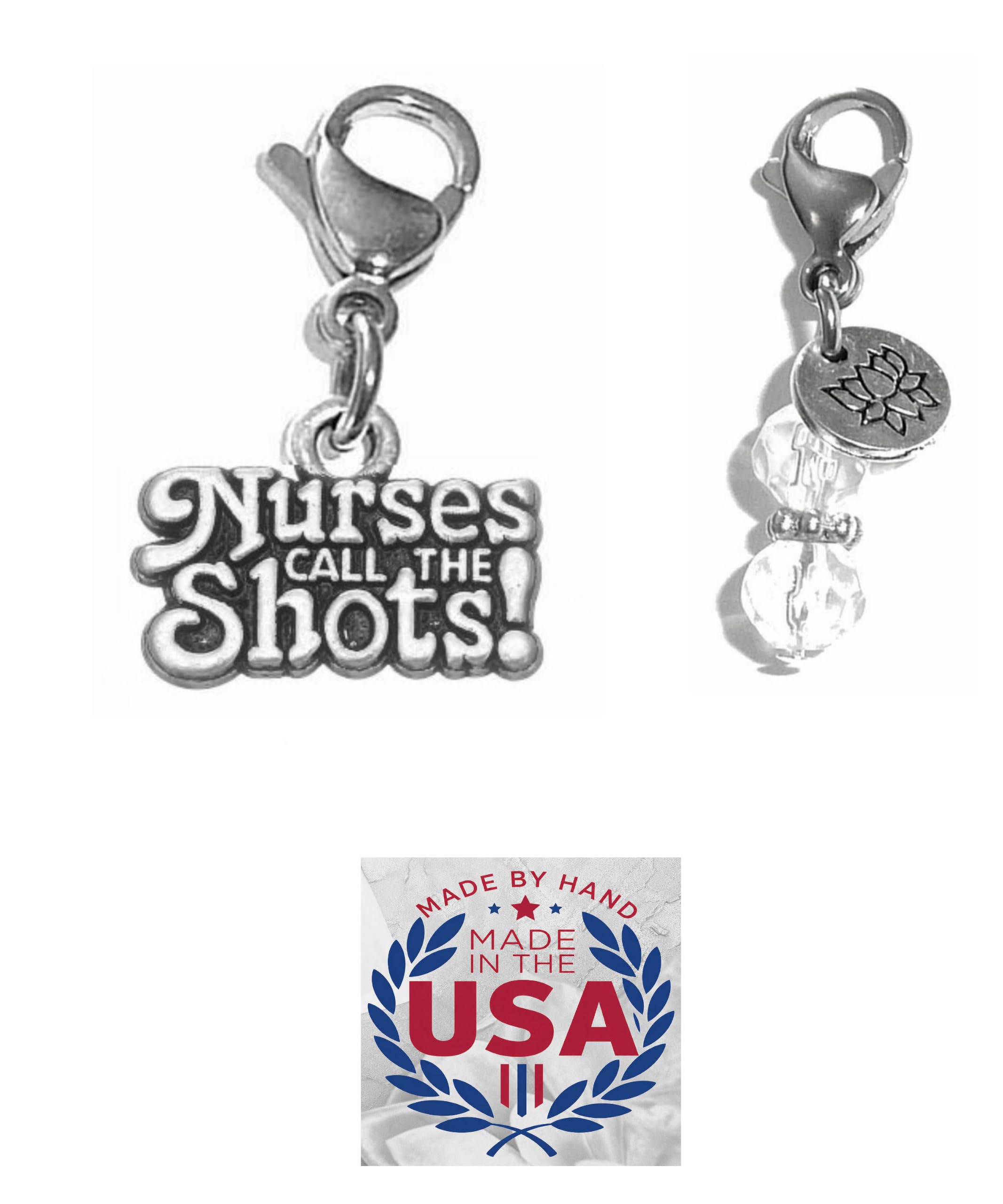 Hidden Hollow Beads Clip On Charm for Purse, Handbag, Keychain, Zipper Pull, Backpack, Jewelry Accessory, USA