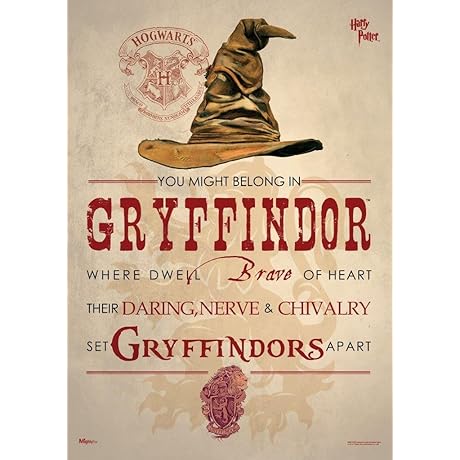 MIGHTYPRINT Harry Potter Gryffindor Sorting Hat House Quote Wall Art