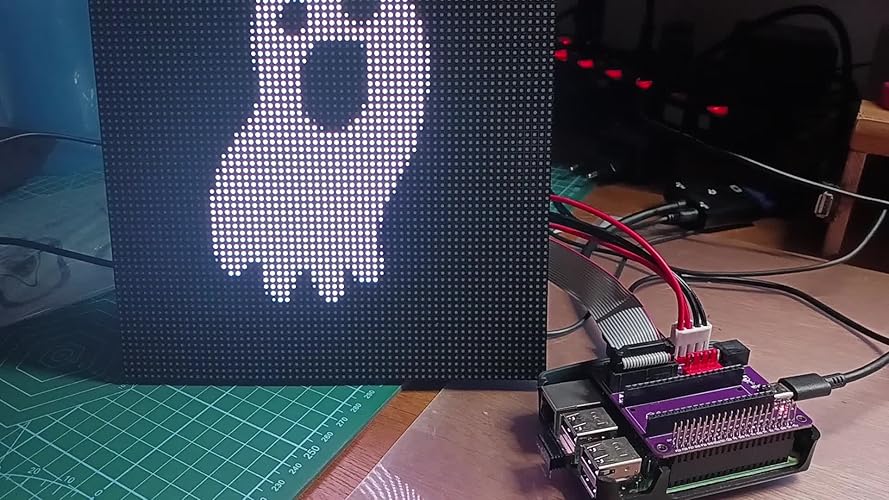 SeenGreat 64x64 RGB LED Matrix Panel Full-Color LED Display voor Raspberry Pi 4B 4B 3B 3B 2B Zero W WH 2 W Pico ESP32 Ardui 3mm Pitch 4096 LEDs