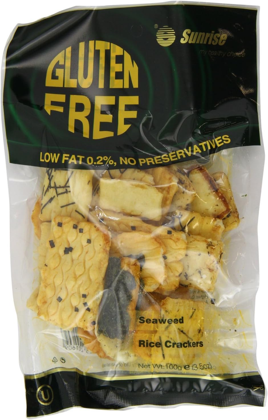 Sunrise Gluten Free Rice Crackers Seaweed 1 X 100G Amazon.co.uk