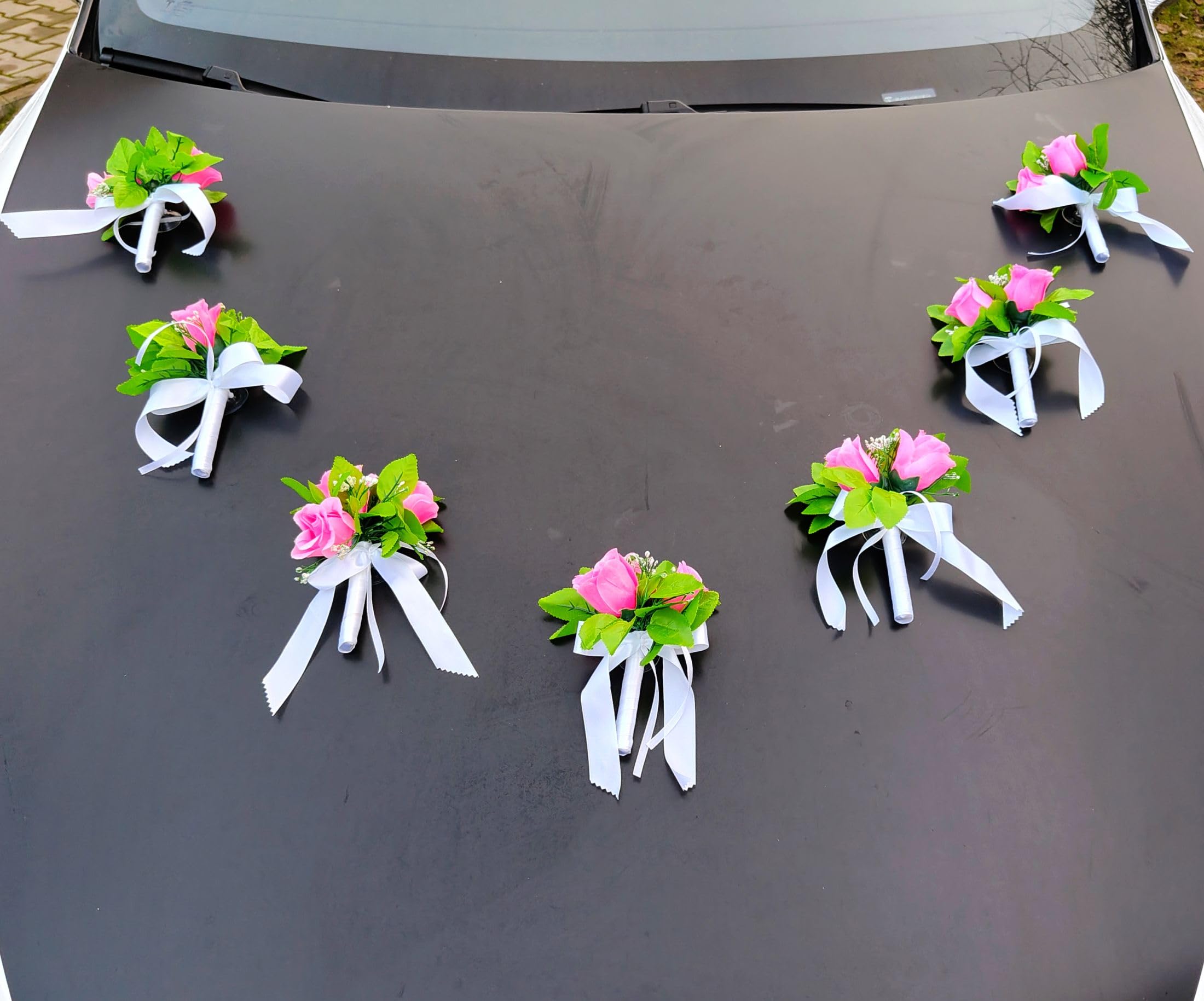 Bouquets de fleurs pour voiture - Décoration de mariage - Pour voiture - Guirlande de voiture - Rose