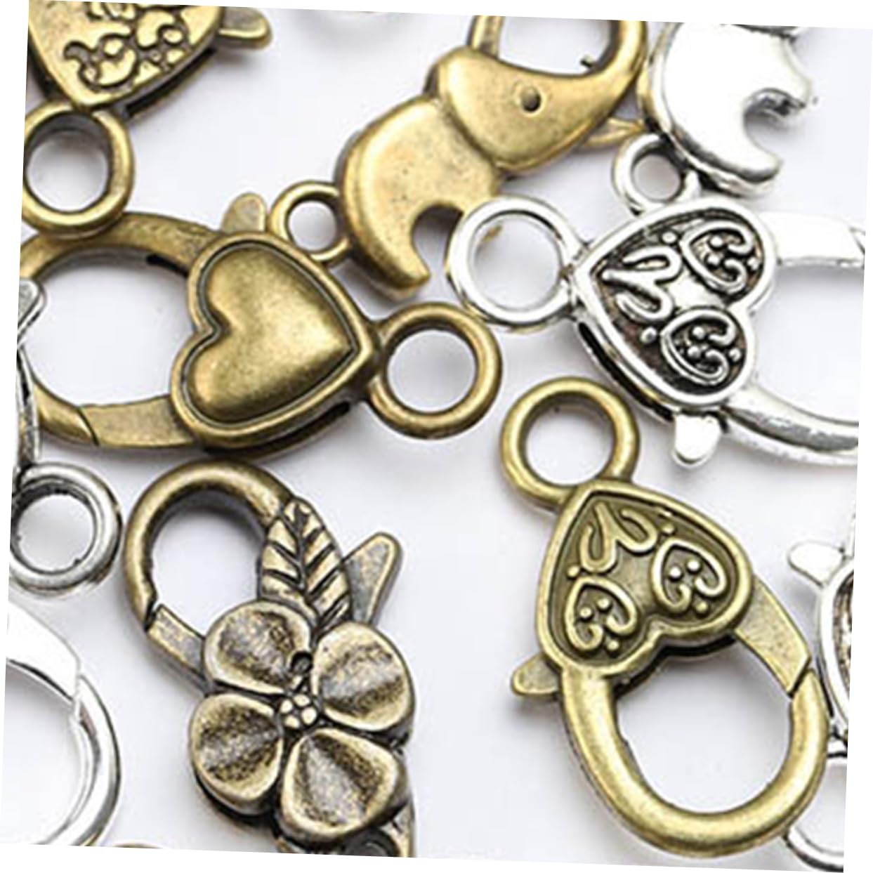 120piezas Hebillas De Langosta Forma De Accesorios De Joyería Antiguo Color Plata Para y Pulseras