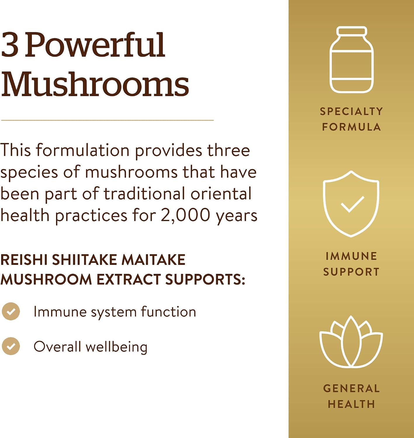 Solgar Multi-Mushroom Complex, 50 Vegetable Capsules - Reishi, Shiitake, Maitake Mushroom Extract - Natural Source of Beta Glucans - Non-GMO, Vegan, Gluten Free, Dairy Free - 50 Servings