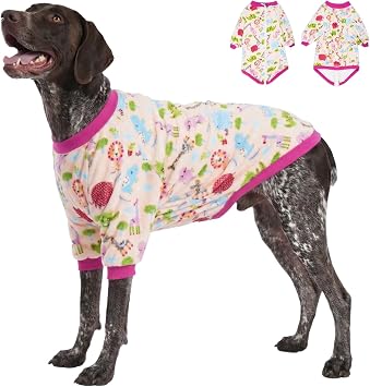 LovinPet Flannel Dog Coat, Winter Dog Coat, Animals Allover Pink, XXL