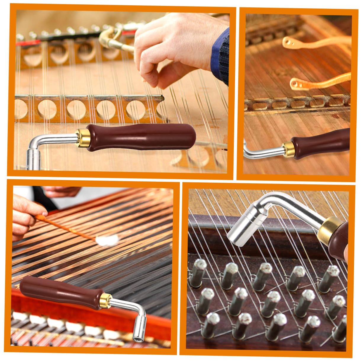 Levemolo Harp Tuning Wrench 2pcs Dulcimer Tuning Tools Piano Tuner Autoharp Strings Tuner Professional Instrument Accessory Set